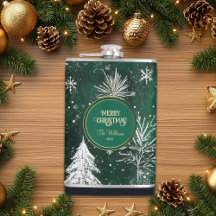 Guld Gräs träd Silver Snöflingor Hunter Grönt