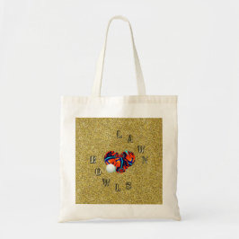 Guld Gräsmatta Bowls Lettering och Bowls, Totebag Tygkasse