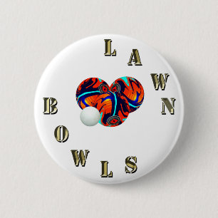 Guld Gräsmatta Bowls, Sallat och Bowls, Badge Knapp