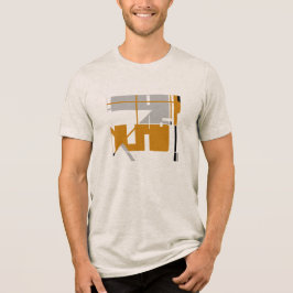 Guld Grått Black MCM-inspirerad geometrisk Abstrak T Shirt