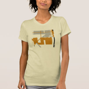 Guld Grått Black MCM-inspirerad geometrisk Abstrak T Shirt