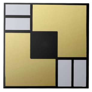 Guld, Grått & Black Stil Art Deco Ceramic Tile Kakelplatta