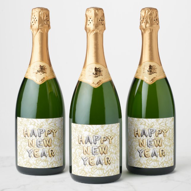 Guld Grått Gott Nytt År Konfetti (Flaskor)