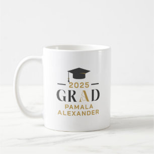 Guld Grått Grad Party Retro Typography Kaffemugg