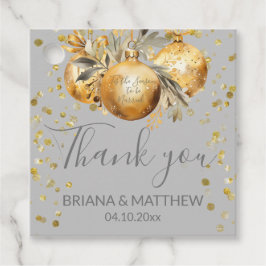 Guld Grått jul Bröllop Gåvor Etiketter