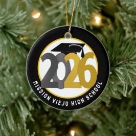 Guld Grått-klass för 2026 Photo Studenten Julgransprydnad Keramik