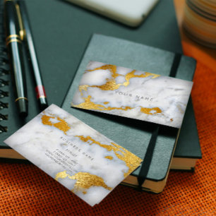 Guld Grått Marble Glam Vip Affärskort Visitkort