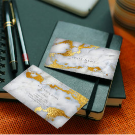 Guld Grått Marble Glam Vip Affärskort Visitkort