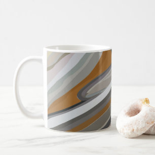 Guld Grått Marble Stone Rand Mönster Kaffemugg