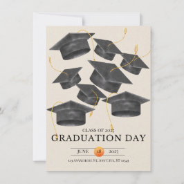 Guld Grått Studenten Elegant-minimalistposter Inbjudningar