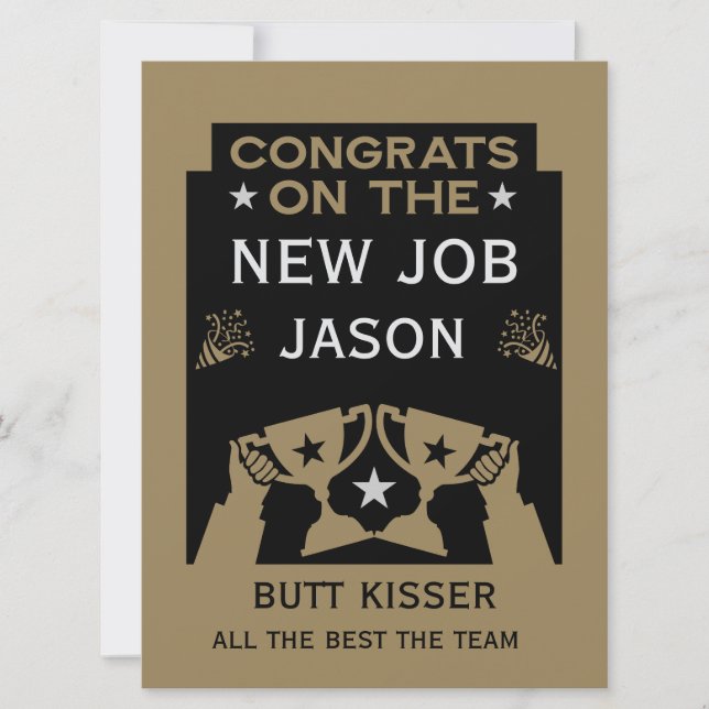Guld Grattis På Det Nya Jobbet (Framsida)