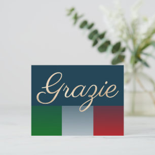Guld Grazie på urblekt italiensk flagga Vykort