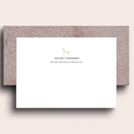 Guld Great dane Dog Walker Elegant Monogram Anteckningskort