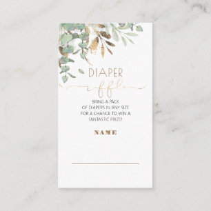 Guld Greenery Baby Shower Raffle Tilläggskort