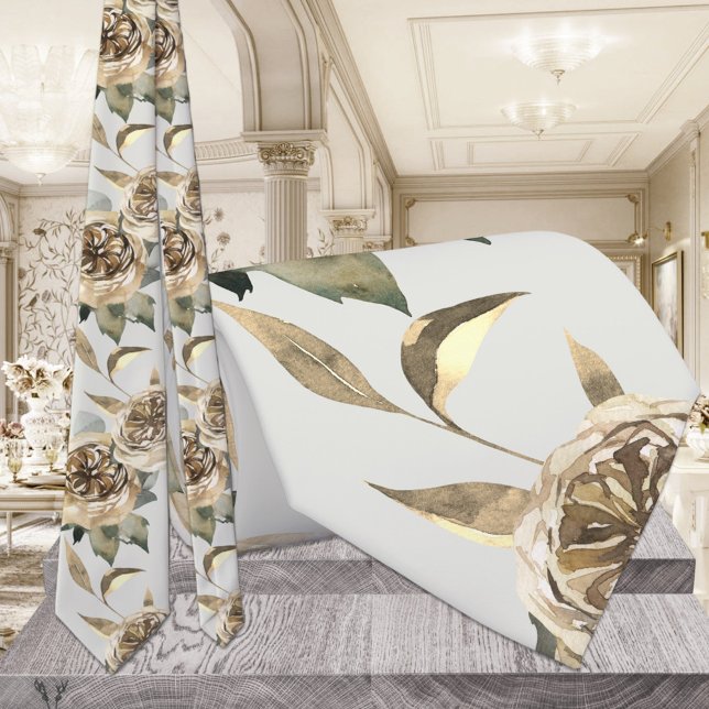 Guld & Greenery Blommigt Bröllop Slips (Skapare uppladdad)