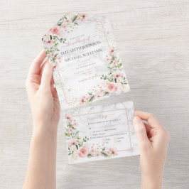 Guld Greenery Dusty Rosa Blommigt Bröllop