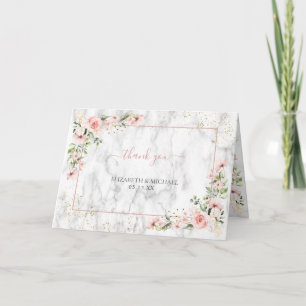 Guld Greenery Dusty Rosa Blommigt Tack Kort