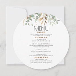 Guld Greenery Eucalyptus Löv Foliage Menu Inbjudningar