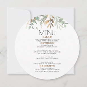 Guld Greenery Eucalyptus Löv Foliage Menu Inbjudningar