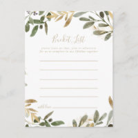 Guld Greenery Fall Bucket List-kort
