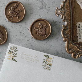 Guld Greenery Fall Return-adressetikett Returadress Etikett