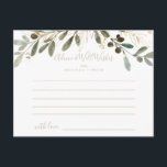 Guld Greenery Fall Wedding Adapter Vykort<br><div class="desc">Det här guld gienery faller på bröllopskort är perfekt för ett modernt bröllop. Konstruktionen har en karakteristisk konstnärlig grönt och guld blad. De här korten är perfekter för bröllop,  möhippa,  babydusch,  studentfest och mycket mer. Anpassa korten med namn från bruden och brudgummen,  blivande föräldrar eller student.</div>