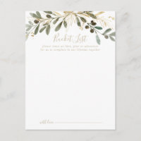 Guld Greenery Fall Wedding Bucket List Cards