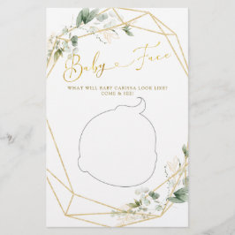 Guld Greenery Geometric Baby i Bloom Baby Ansikte