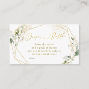 Guld Greenery Geometric Baby Shower Raffle Tilläggskort
