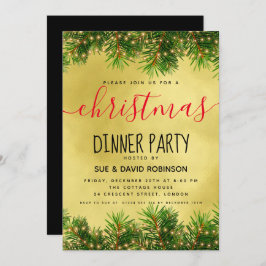 Guld Greenery Ljus, julmiddag Helgdag Inbjudningar