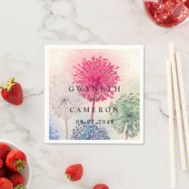  Guld Greenery Succuly Dusty Blue Bröllop N Pappersservett