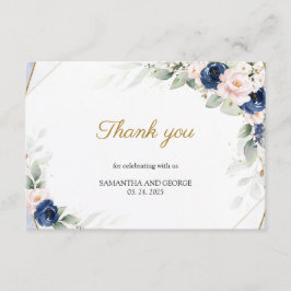 Guld Greenery Tack vid Blommigten för marin och R Tilläggskort