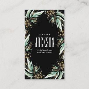 Guld Greenery Wandey Snyggt Luxe Solid Black Visitkort