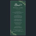 Guld Greenery Watercolor Bröllop Dinner Menu Meny<br><div class="desc">Den här Guld Grey Watercolor Bröllop Dinner Menu är idealisk för ett boho-inspirerat firande. Med rik,  moody grönt,  vattenfärgsfärgad löv och eukalyptus blandar designen rustik elegans med en modern trädryck. Den här menyn kan användas för bröllopsmottagning,  repetitionsmiddag eller vad som helst.</div>