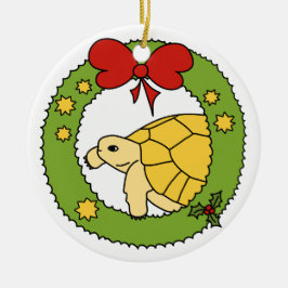 Guld- grekisk sköldpaddajulprydnad (kranen) julgransprydnad keramik