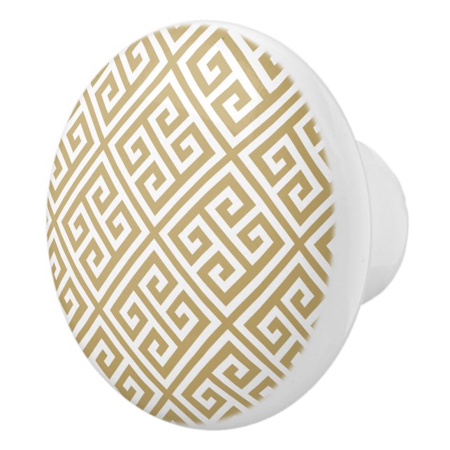 Guld, grekiska Nyckel Knopp (Höger)