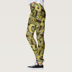 Guld Grekiska Nyckel Women Leggings