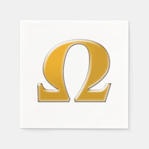 Guld- grekiska Omega - symbol av motstånd Pappersservett