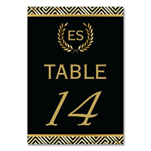 Guld, Greklands nyckel, bröllop-bordsnumret, label Bordsnummer (Framsidan)