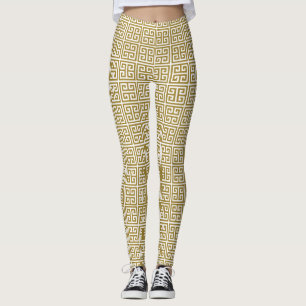 Guld- greknyckeldamasker leggings