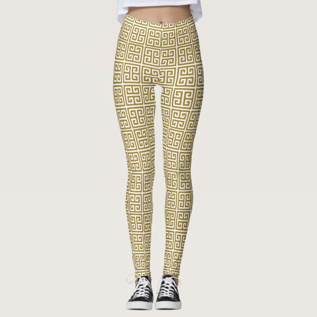 Guld- greknyckeldamasker leggings (Framsida)