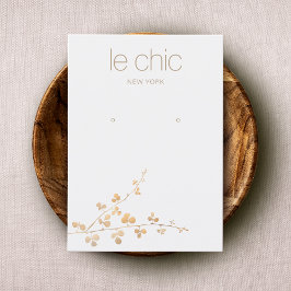 Guld Gren Handmade Earring Visning Holder Visitkort