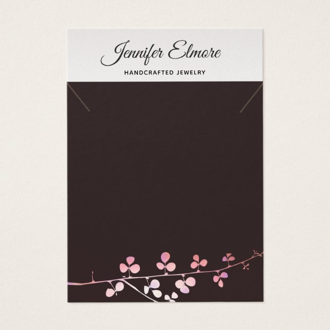 Guld Gren Necklace Bracelet Visning Holder Visitkort (Framsidan)