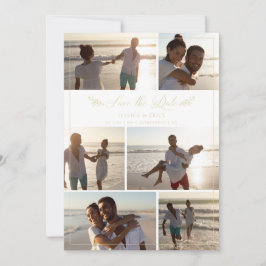 Guld Grenar Chic Collage 6 Foton Bröllop