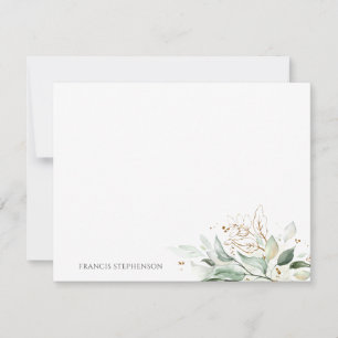 Guld Grey Elegant Fullt Namn eller Couple's Namn Anteckningskort