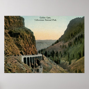 Guld- grind, Yellowstone nationalpark Poster