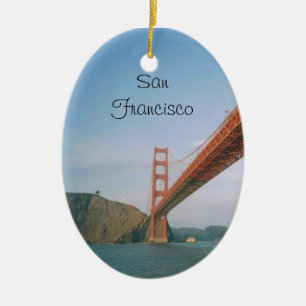 Guld- grindbro San Francisco Julgransprydnad Keramik