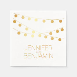 guld-groddsträng ljus bröllop pappersservett