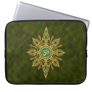 Guld- grön Aum stjärna Laptop Sleeve