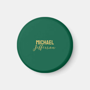 Guld grön färg elegant modern minimalistisk namn magnet